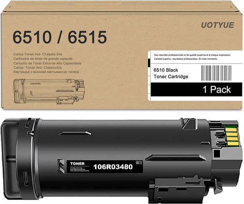 6510 Toner Cartridge (1-Pack, Black) - Utye Compatible 106R03480 Black Toner Cartridge Replacement for Xerox 6510DNM 6510DN 6510DNI 6510N WorkCentre 6515DNI 6515DNM 6515DN 6515N Printer