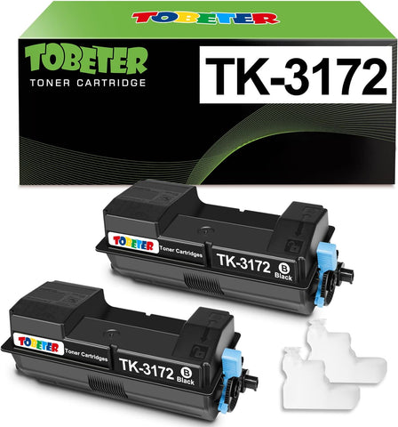 ToBeter 2 Pack Black Compatible Kyocera TK3172 TK-3172 1T02T80US0 Toner Cartridge Replacement for ECOSYS P3050dn P3055dn P3060dn M3860idn M3860idnf Printer (15,000 Page)