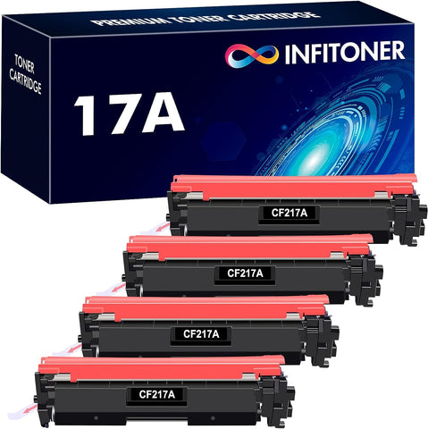 CF217A 17A Black Toner Cartridge 4 Pack Compatible Replacement for HP 17A CF217A for Pro M102w M130nw M130fw M130fn M102a M130a Pro MFP M130 M102 Series Laser Printer Ink