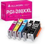 ALLWORK PGI280XXL CLI281XXL Compatible Ink Cartridges Replacement for Canon 280 281 XXL Ink Cartridge Works with Canon Pixma TR8520 TS9120 TR7520 TS6220 TS6120 TS8120 TS8220 TS9521C TS9520 5 Packs