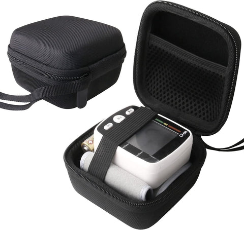 JINMEI Hard EVA Carrying Case Compatible with for MMIZOO/MBUPAI/potulas Blood Pressure Monitor Wrist Automatic Blood Case.(Case Only)(Size: 3.8 * 3.8 * 2.5 inch)