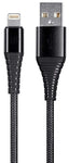 Monoprice Apple MFI Certified Lightning to USB Type A Charge & Sync Cable - 1.5 Feet - Black | Nylon-Braid, Durable, Kevlar-Reinforced - AtlasFlex Series