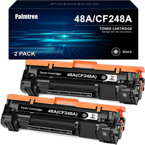 Palmtree Compatible 48A CF248A Toner Cartridge Replacement for HP 48A CF248A Toner Compatible with Laserjet Pro M15w Toner Laserjet Pro M29w M30w M31w M28w M28a M29a M15a M16w Printer Black, 2 Pack