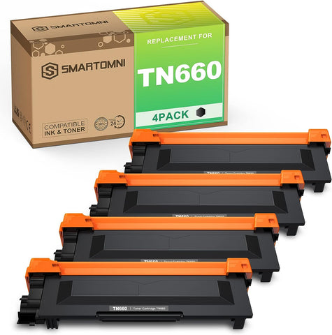 S SMARTOMNI Compatible TN660 Toners_Cartridges Replacement for Brother TN-660 TN-630 for Brother MFC-L2700DW L2340DW L2300D L2380DW L2320D DCP L2540DW L2520DW MFC L2740DW L2720DW (4PK, Design V3)