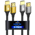 Maximm 8k Hdmi Cable 4ft,HDMI 2.1 Cable, Hdmi Cord Short Hdmi Cable 4 ft, Ultra High Speed Hdmi Cable, 8k @60 HZ (4 Ft, 2 Pack)