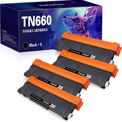 HaloFox Compatible Toner Cartridge Replacement for Brother TN660 TN-660 TN630 TN-630 for Brother MFC-L2700DW MFC-L2740DW HL-L2300D HL-L2380DW HL-L2320D DCP-L2540DW Printer (4 Black, High Yield)