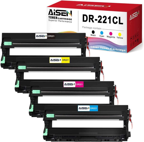 AISEN (NO Toner) Compatible Drum Unit Replacement for Brother DR221 DR221CL DR-221CL Drum Unit Used in Brother HL-3140CW HL-3170CDW HL-3180CDW HL-3150CDN MFC-9130CW MFC-9330CDW Printer (4 Pack)