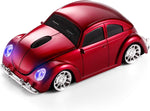 BKLNOG Classic Car Shaped Mouse [Updated] with LED Headlights, 1600 DPI, 2.4Ghz Wireless Computer Mouse, Comfortable for Every Use, Red