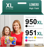 LEMERO 950XL 951XL Compatible Ink Cartridge Replacement for HP 950 951 Combo Pack for HP OfficeJet Pro 8600 8610 8620 8100 8630 8640 251dw 276dw 271dw Printer (Black, Cyan, Magenta, Yellow, 10-Pack)