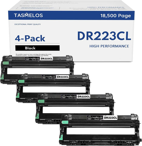 TASMELOS DR-223CL DR223CL Blcak Drum Unit high Yield 4 Pack DR 223CL Compatible Replacement for DCP-L3550CDW DCP-L3510CDW HL-3210CW HL-3230CDW HL-3270CDW HL-3230CDN MFC-L3710CW MFC-L3770CDW Printer