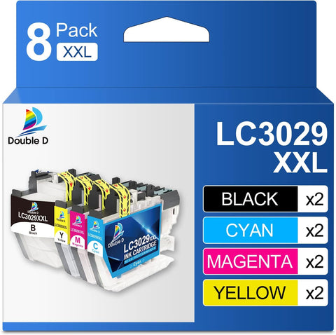 DOUBLE D LC3029 XXL Compatible Replacement for Brother LC3029 LC3029XXL Ink Cartridges for MFC-J5830DW MFC-J5830DWXL MFC-J5930DW MFC-J6535DW MFC-J6535DWXL MFC-J6935DW (2Black,2Cyan,2Magenta,2Yellow)