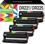 GREENBOX (NO Toner Compatible DR221 Drum Unit Replacement for Brother DR221CL DR221 DR-221 for HL-3140CW HL-3170CDW MFC-9130CW MFC-9330CDW MFC-9340CDW Printer (1Black 1Cyan 1Magenta 1Yellow)