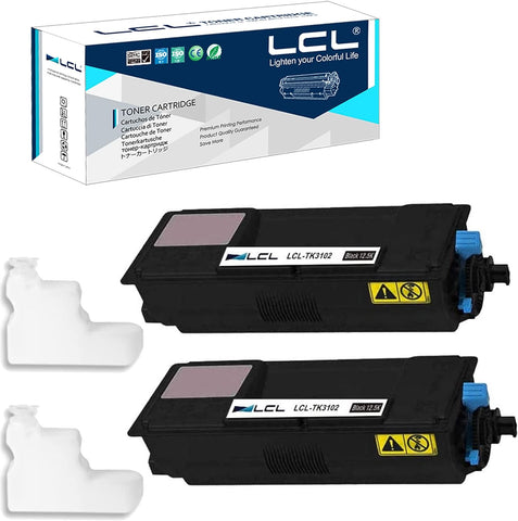 LCL Compatible Toner Cartridge Replacement for Kyocera TK3102 TK-3102 1T02MS0US0 Ecosys M3540dn M3540idn M3040dn M3040idn Mita FS-2100DN FS-2100D (2-Pack Black)