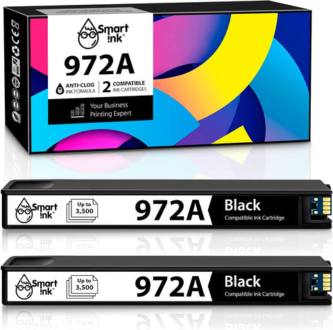 Smart Ink Compatible Ink Cartridge Replacement for HP 972A 972 (2 Pack Combo) to use with PageWide Pro 477dw 577dw 452dw 477dn 452dn 577z 552dw 377dw P55250dw Printers