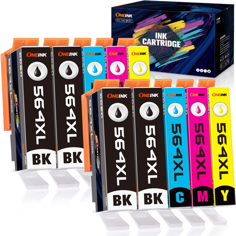 ONEINK Compatible Ink Cartridges Replacement for HP 564XL 564 XL for HP Deskjet 3520 3522 Officejet 4620 Photosmart 5520 6510 6515 6520 7510 7520 Printer,10 Packs (4 Black,2 Cyan,2 Magenta,2 Yellow)