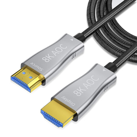 Aieloar 8K Optical Fiber HDMI 2.1 Cable 30FT/10M,Support 8K@60Hz 4K@120Hz Dynamic HDR 10, eARC, HDCP2.2, 4:4:4 7680x4320 Resolution, 48Gbps Bandwidth Optic Fiber HDMI 2.1 Cable for PS5/PS4/8K TV