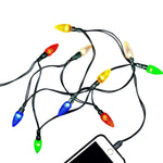 MACLARONX 2 Pack Christmas Lights Charger Cord USB Phone Holiday String Bulb Charging Power Cable 55"/10 LED Multicolor Compatible with Phone 5~13/14 Plus Pro X XR XS Max Mini i-Series