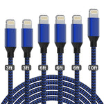 iPhone Charger [Apple MFi Certified] Lightning Cable 6PACK-3/3/6/6/6/10 FT Nylon Braided USB Charging Cable High Speed Cord Compatible with iPhone 14/13/12/11 Pro Max/XS MAX/XR/XS/X/8/7/Plus/6S/6/iPad