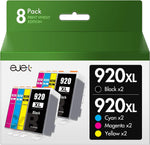 920XL Ink Cartridges Replacement for HP 920 920XL, High Capacity Black & Color ejet Compatible for 920XL Combo Pack for HP OfficeJet 6000 6500 6500a 7000 7500 7500a(Black, Cyan,Magenta,Yellow, 8 Pack)