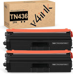 v4ink Compatible TN-436 Toner Cartridge Replacement for Brother TN436BK TN 436 to use with HL-L8360CDW HL-L9310CDW HL-L8260CDW MFC-L9570CDW MFC-L8610CDW MFC-L8900CDW HL-L8360CDWT (2-Pack Black Set)