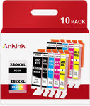 Ink 280 281 XXL Cartridges Combo XL for Canon PGI-280XXL CLI-281XXL 280XL 281XL for TR8620a TR8520 TR8620 TR8600 TR7520 TS702a TS9520 TS9521C TS6120 TS6220 TS9120 TS6320 TS8220 TS8120 Printer 10-Pack