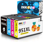 INKFUN HP 950XL 951XL 950 951 Compatible Ink Cartridges Replacement for for Officejet Pro 8610 8600 8620 8630 8640 8660 8100 8615 8625 251dw 276dw Printer 4-Packs