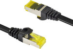 A ADWITS 82ft (25m) Flat Ethernet Cable | CAT 7 Shielded RJ45 U/FTP LAN LAN Network Cable| 10 Gbit/s, 600MHz|10000 Mbit/s | Switch Router Modem Access Point - Black