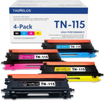 TASMELOS TN 115 TN115 110 Toner Cartridge Brother tn-115 Compatible Replacement for DCP-9040CN DCP-9045CDN DCP-9042CDN HL-4070CDW HL-4040CN HL-4040CDN HL-4040CDWr HL-4050CDN Printer, 4 Pack BK/C/M/Y