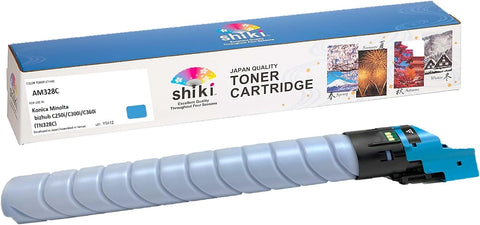 SHIKI Compatible Toner Cartridge for Konica Minolta bizhub C250i/C300i/C360i Cyan (TN328C/AAV8430) 28,000 Pages Yield May Vary depending on Usage.