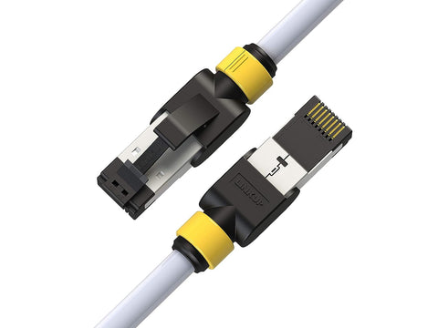 LINKUP - [Tested with Versiv CableAnalyzer] Cat7 Ethernet Cable -5 FT (1 Pack) 10G Double Shielded RJ45 S/FTP | Network Internet LAN Switch Router Game | High-Speed | 26AWG White