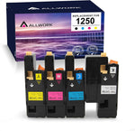 ALLWORK Compatible Dell 1250 810WH C5GC3 XMX5D WM2JC Toner Cartridges 4-Pack, use for Dell 1250c 1350cnw 1355cn 1355cnw c1760nw c1765nf c1765nfw (Black, Cyan, Magenta, Yellow)