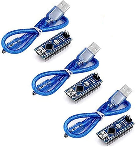 for Nano V3.0 Module ATmega328P 5V 16MHz CH340G Chip Microcontroller Development Board USB Cable for Arduino (Nano 3pcs+3pcs USB Cable)