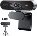 DEPSTECH Webcam with Microphone, 1080P HD Webcam with Auto Light Correction for Desktop/Laptop, Streaming Computer USB Web Camera for Video Conferencing, Teaching, Streaming, and Gaming-D04