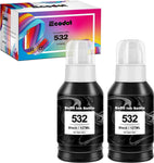 ecodot Compatible Refill Ink Bottles Replacement for Epson 532 T532 Use with ET-M1100 ET-M1120 ET-M1170 ET-M2170 ET-M3170 ET-M3180 Printer (2 Black)