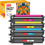 HenceBuy Compatible TN227 Toner Cartridge Replacement for Brother TN-227 TN223 Use with Brother HL-L3210CW HL-L3270CDW HL-L3290CDW MFC-L3750CDW MFC-L3710CW Printer (4 Pack, Black/Cyan/Yellow/Magenta)