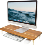 Monitor Stand Wood Riser for iMac Laptop Computer Monitor – A Sturdy Computer Stand to Elevate Your Screen and Reduce Eye Strain and Maintain Body Position(Walnut/Red Oak)