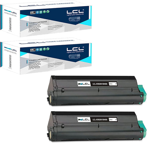 LCL Compatible Toner Cartridge Replacement for OKI 43502001 7000 Pages B4550 B4550n B4600 B4600n (2-Pack Black)