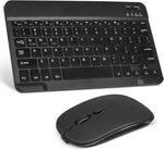 UrbanX Rechargeable Bluetooth Keyboard and Mouse Combo Ultra Compact Slim Full-Size Keyboard and Ergonomic Mice for Samsung Smart TV Mac/Desktop/PC/Laptop/Tablet- Black