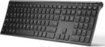 iClever Bluetooth Keyboard, DK03 Wireless Keyboard Multi-Device Keyboard, Dual Mode (Bluetooth 4.2 + 2.4G) Ultra Slim Full Size Keyboard for Mac, iPad, Apple, Connect Up to 3 Devices (Black)