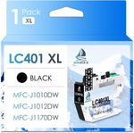 LC401XL Black Ink Cartridges Compatible Replacement for Brother LC401 LC401XL LC-401BK Use with Brother MFC-J1010DW MFC-J1012DW MFC-J1170DW, 1 Black