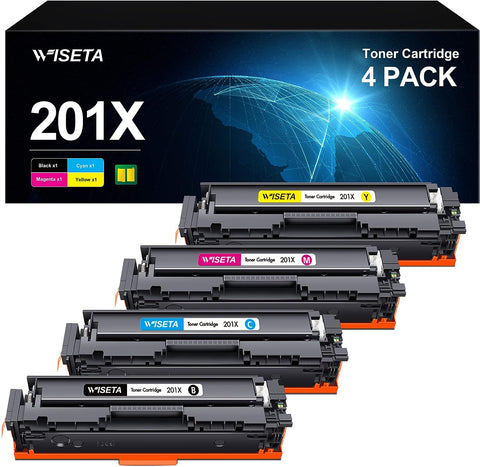 201X Toner Cartridge Compatible Replacement for HP 201X 201A CF400X CF401X CF402X CF403X CF400A Toner Compatible with Laserjet Pro MFP M277dw M252dw M277 M277c6 M252 M252n M277n Printer (4-Pack)