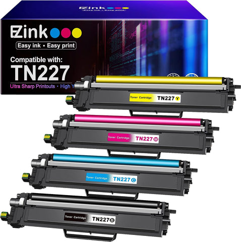 E-Z Ink (TM Compatible Toner Cartridge Replacement for Brother TN227 TN-227 TN227BK TN227C TN227M TN227Y High Yield Compatible with HL-L3290CDW HL-L3210CW MFC-L3750CDW MFC-L3710CW Printer (4 Pack)