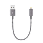 Moshi Integra USB-A to Lightning Cable 0.8 ft/0.25 m, iPhone Charger, MFi-Certified, Ballistic NylonBraiding, Compatible with iPhone 12, AirPods Pro, iPad, Gray