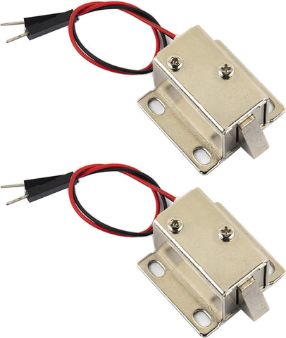 jujinglobal 2pcs 12V 0.4A Electric Lock with 2.54mm Dupont Male pins Easy for breadboard