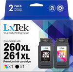 LxTek Ink Cartridge Replacement for Canon 260XL 261XL 260 XL 261 XL PG-260 PG-260XL CL-261 CL-261XL to use with TS6420 TR7020 TS5320 Printer Tray, 2 Pack(1 Black, 1 Tri-Color)