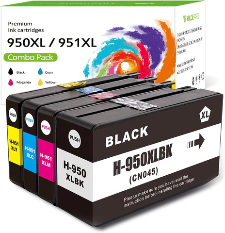 Volca Spares Ink Cartridge Replacement for HP 950 XL 950XL and 951 XL 951XL Compatible with OfficeJet Pro 251dw, 271dw, 276dw, 8100, 8600 Series (Combo Pack)