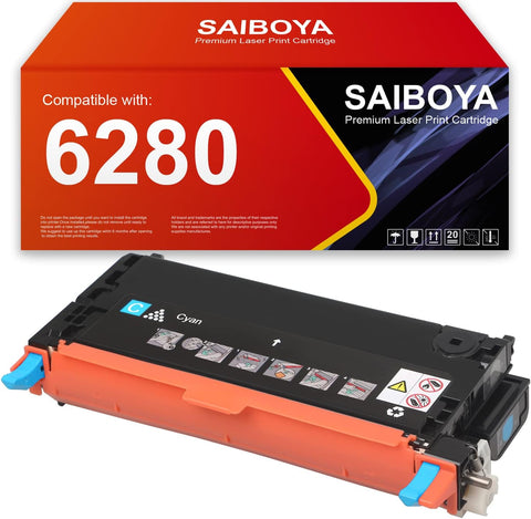 SAIBOYA Remanfactured Phaser 6280 Cyan Toner Cartridge (106R01392 ) Replacement for Xerox Phaser 6280 6280DN 6280N Printers.