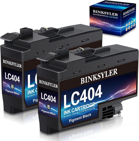 BINKSLYER LC404BK Ink Cartridge Super High Yield-2PKS LC404 Black Ink Replacement for Brother Printer Ink LC 404 LC404 BK Ink Cartridge Work for Brother MFC-J1205W MFC-J1205W XL MFC-J1215W (2 Black)