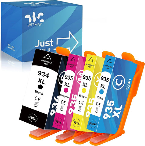 Weemay 934XL 935XL Ink Cartridges Combo Pack Replacement for HP 934 935 XL Ink Cartridges Compatible with Officejet Pro 6830 6230 6835 for HP Printers(1 Black,1 Cyan,1 Magenta,1 Yellow Combo Pack)