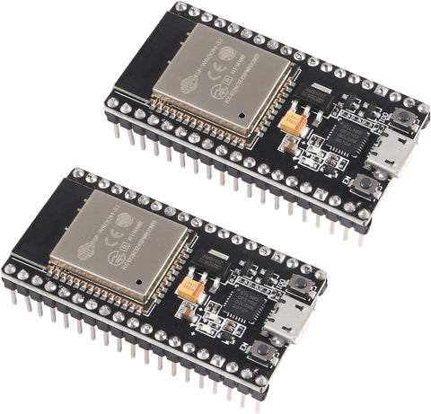 Aokin ESP32 ESP-32S NodeMCU-32S ESP-WROOM-32 Development Board 2.4 GHz WiFi and Bluetooth Dual Cores Microcontroller ESP-WROOM-32 Chip for Arduino NodeMCU, 2 Pcs